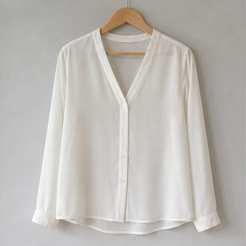 Ivory Pleated Blouse